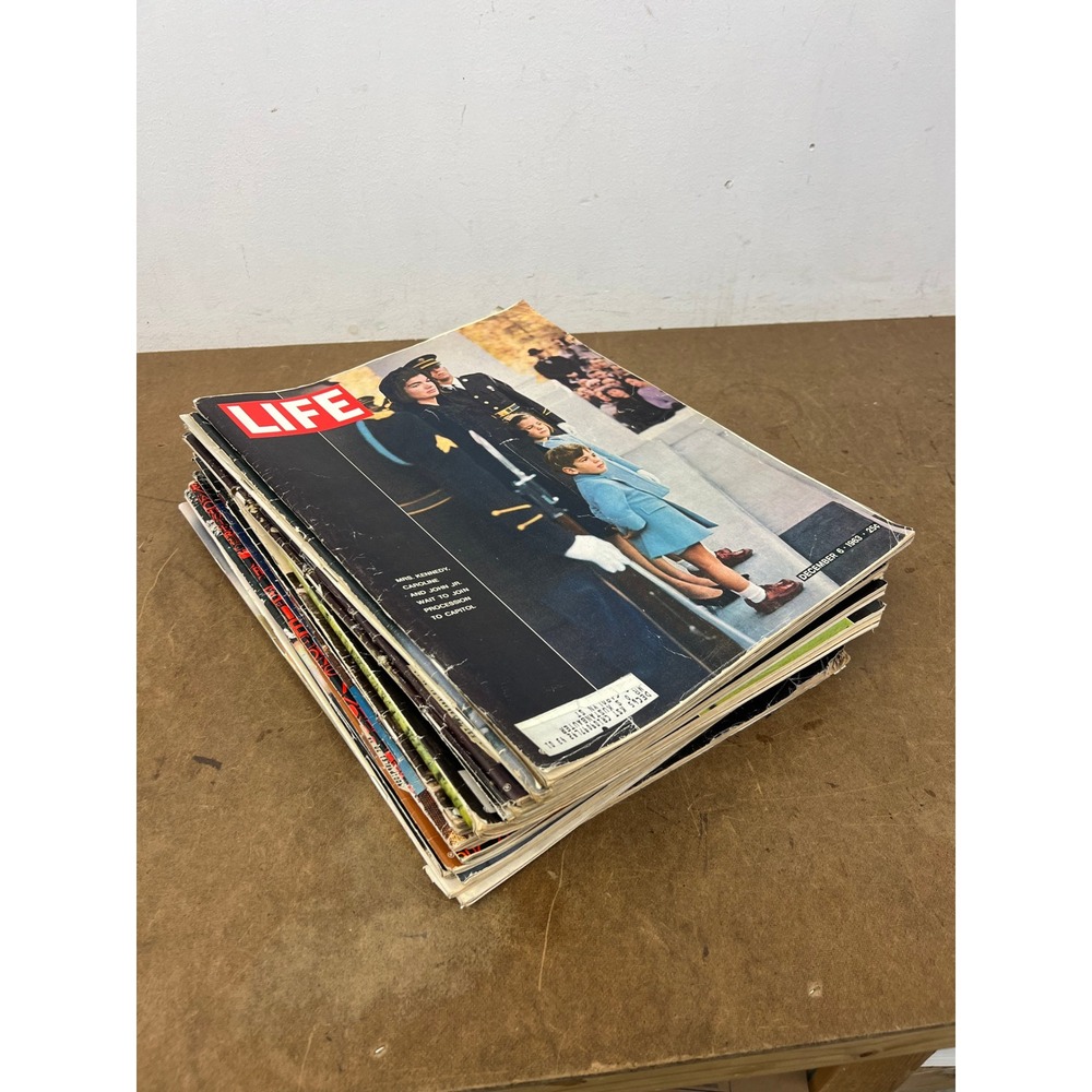 Vintage 1960s LIFE LOOK Saturday Evening Post Magazine Lot JFK Ads 15 Issues mcm